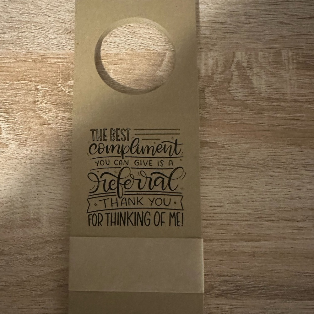 Business Thank You Door or Bottle Hanger with Quote